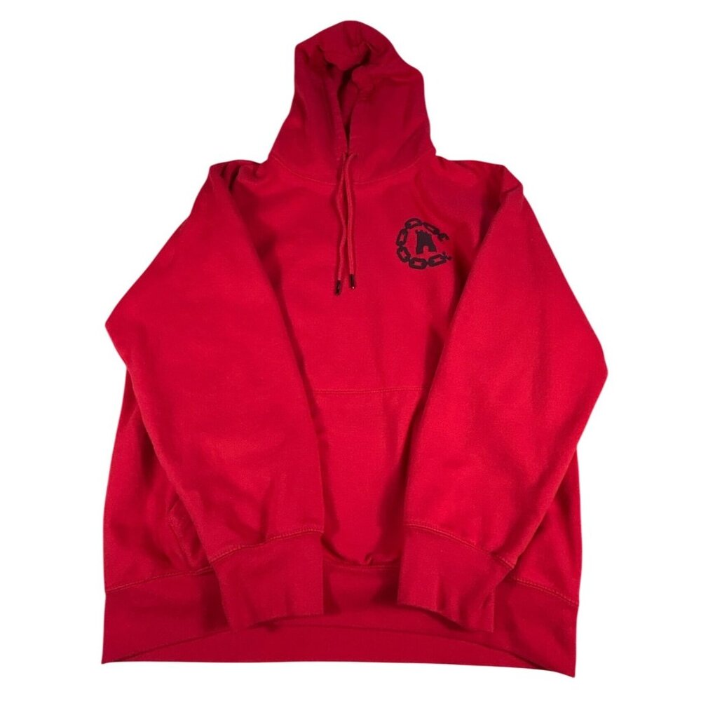 Crooks & Castles Red Hoodie Pullover XL Streetwear Cotton Blend Pocket Chain